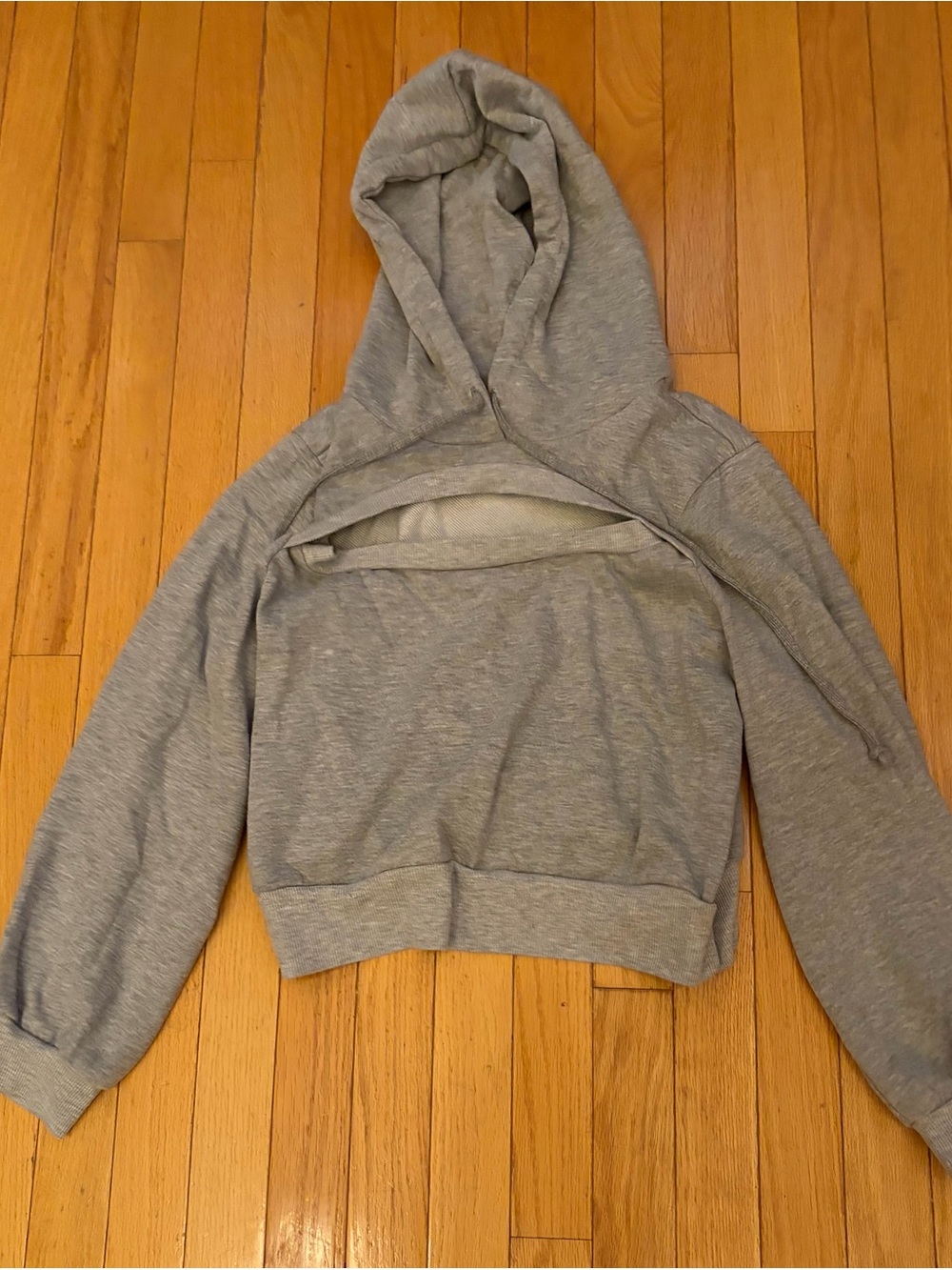 bp Gray Cutout Hoodie Sweatshirt